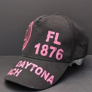 777 Lucky Florida 1876 Women's Black/Pink Strap back Hat.
